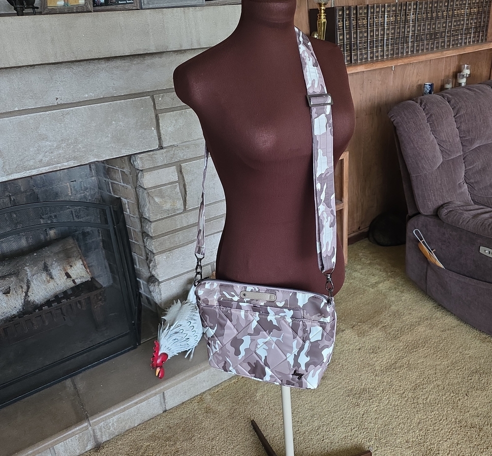 Lug Scoop 2 Crossbody Bag Camo White, Tan, Olive Green